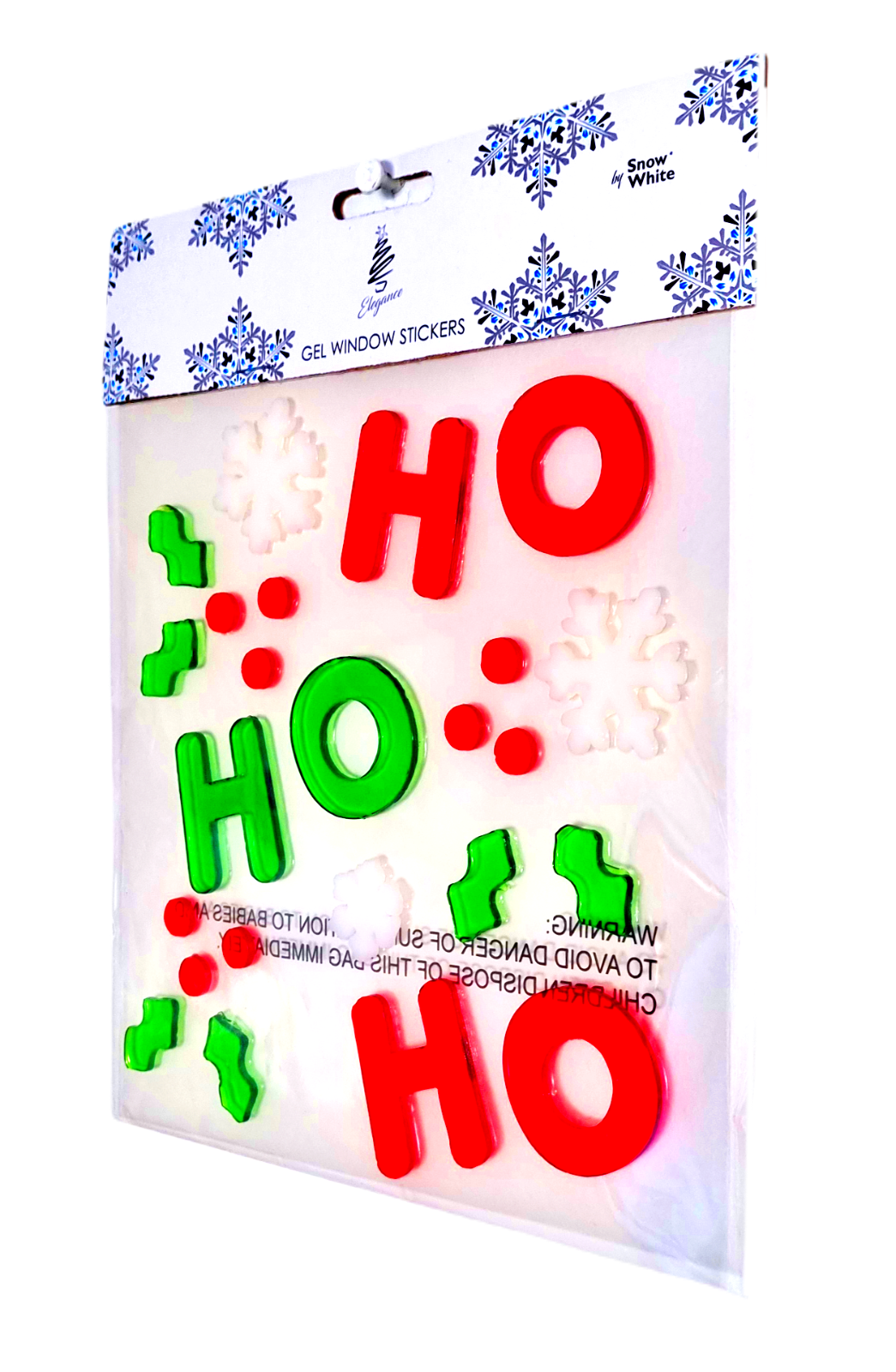 CHRISTMAS GEL WINDOW STICKERS  Removable No Mess - 5 Festive Designs - Sets of 3 Packs