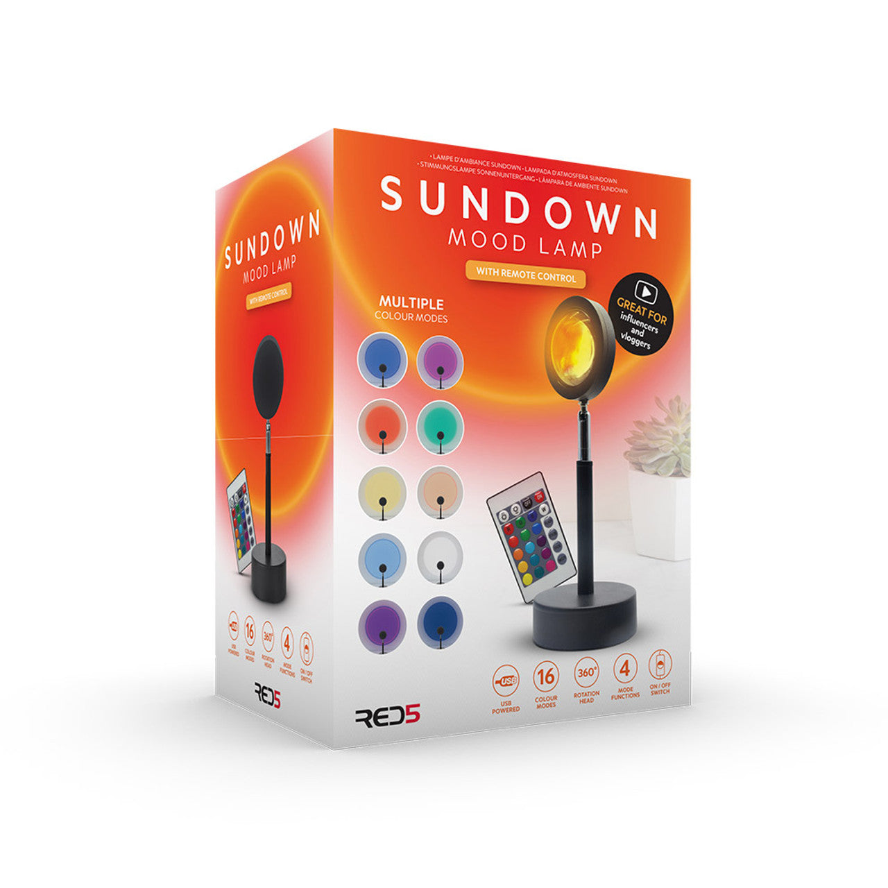 RED5 Sundown Remote Control Projection Mood Lamp - USB