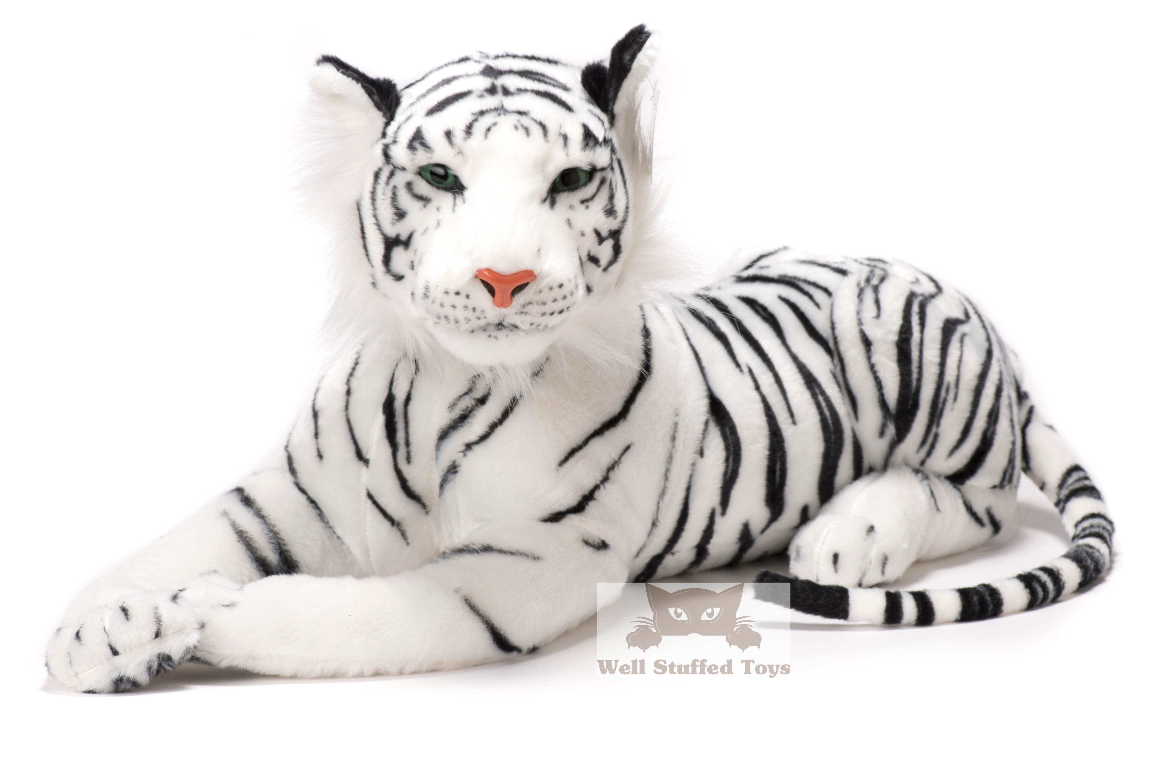 Deluxe Paws Realistic Lifelike Stuffed Plush White Tiger Soft Toy 100c Well Made Gifts