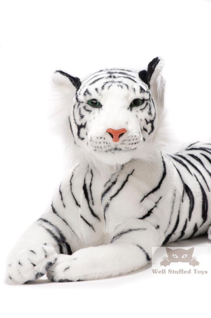 Deluxe Paws Realistic Lifelike Stuffed Plush White Tiger Soft Toy 100cm 40" - 0