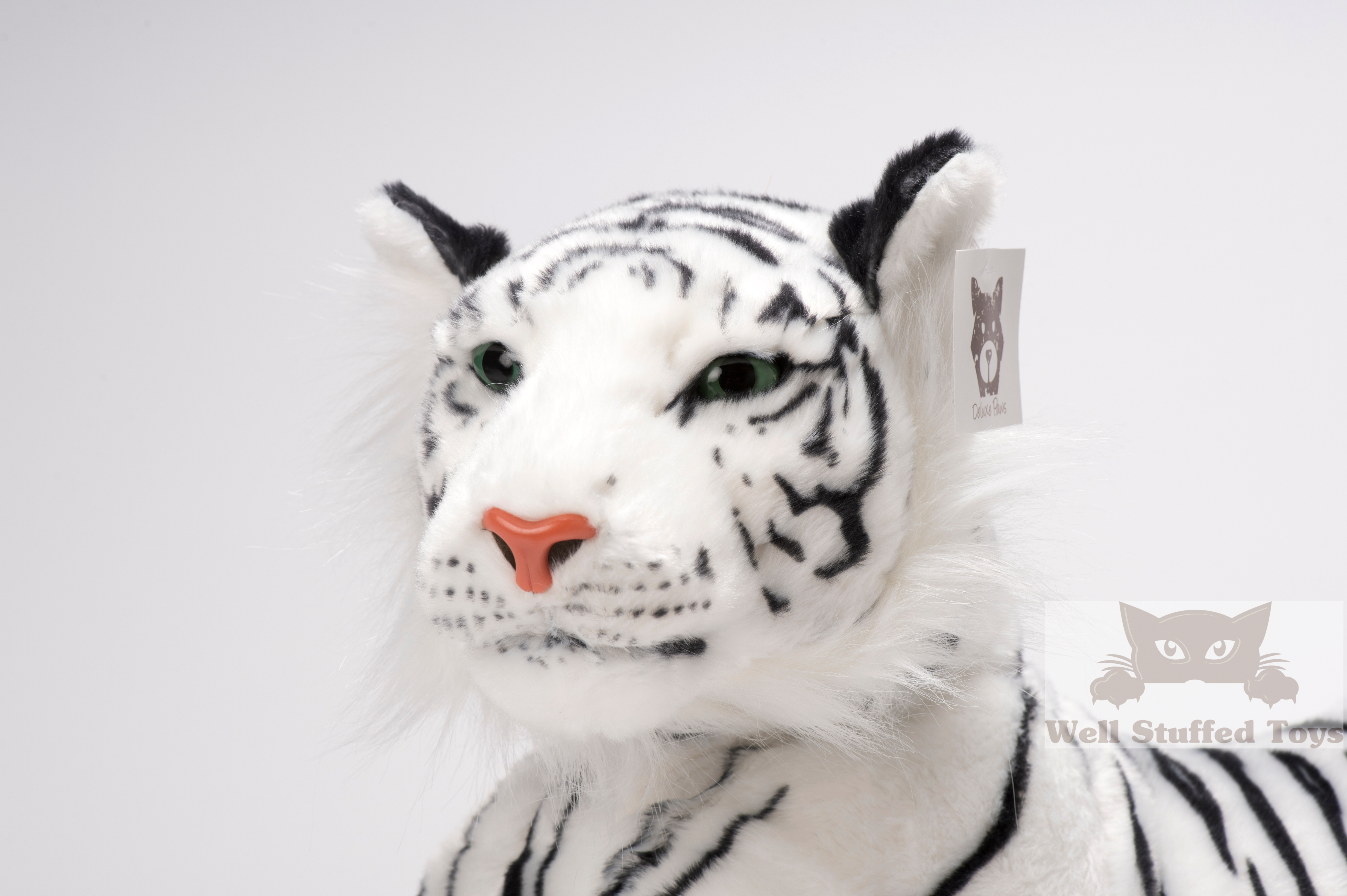 Deluxe Paws Realistic Lifelike Stuffed Plush White Tiger Soft Toy 100c Well Made Gifts